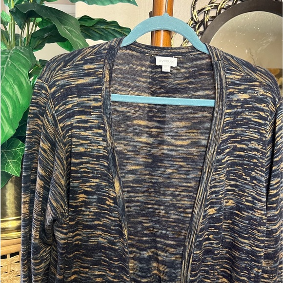 Avenue Blue and Beige Long Sleeve Duster- Sweater Size 18/20 - Picture 4 of 7